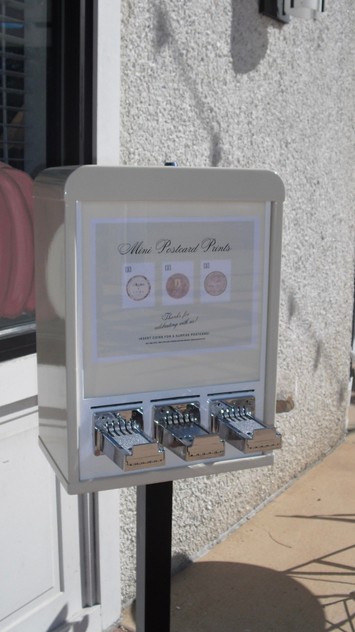 Salt & Stick mini postcard vending machine
